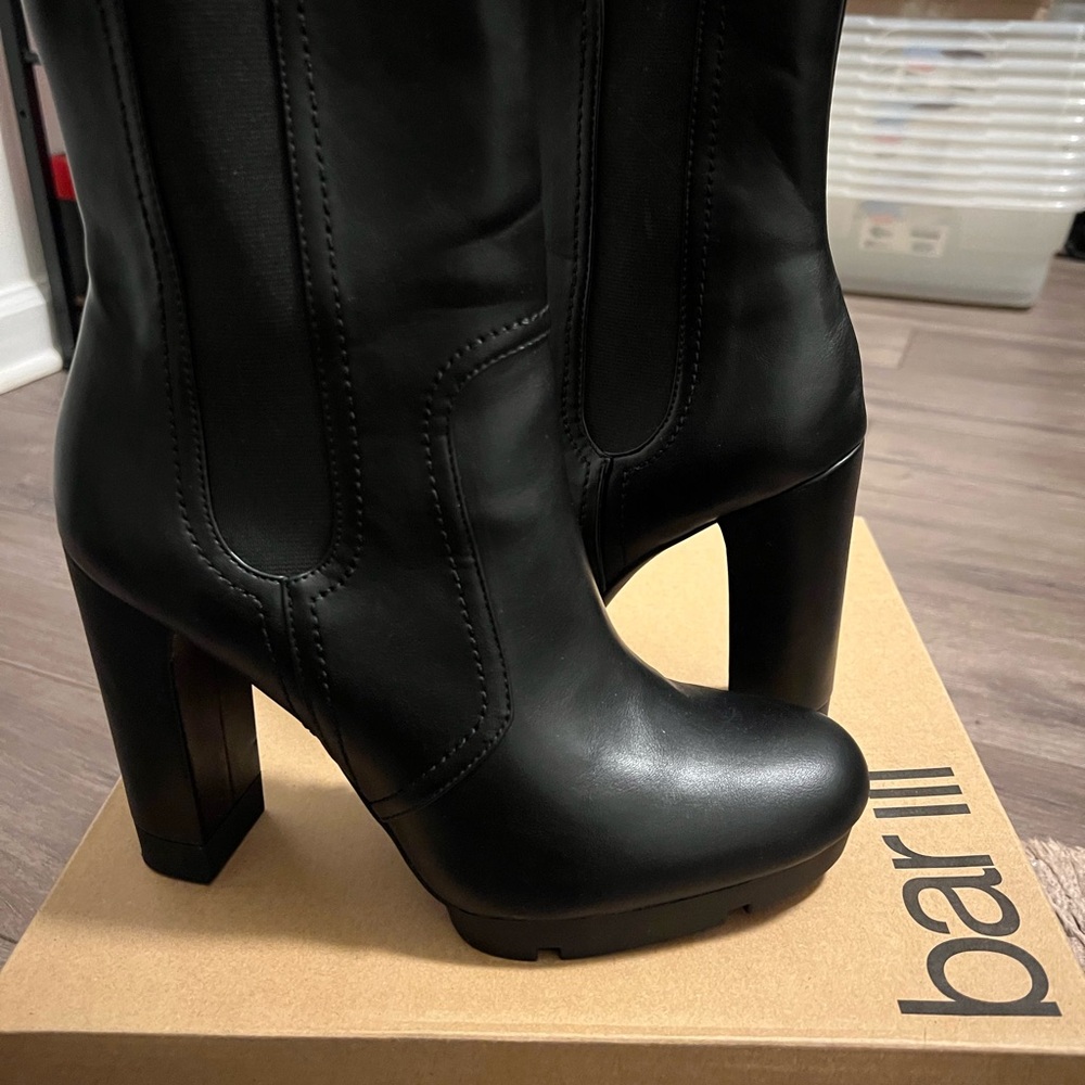 Bar III Women's Sleek Black Heeled Boots